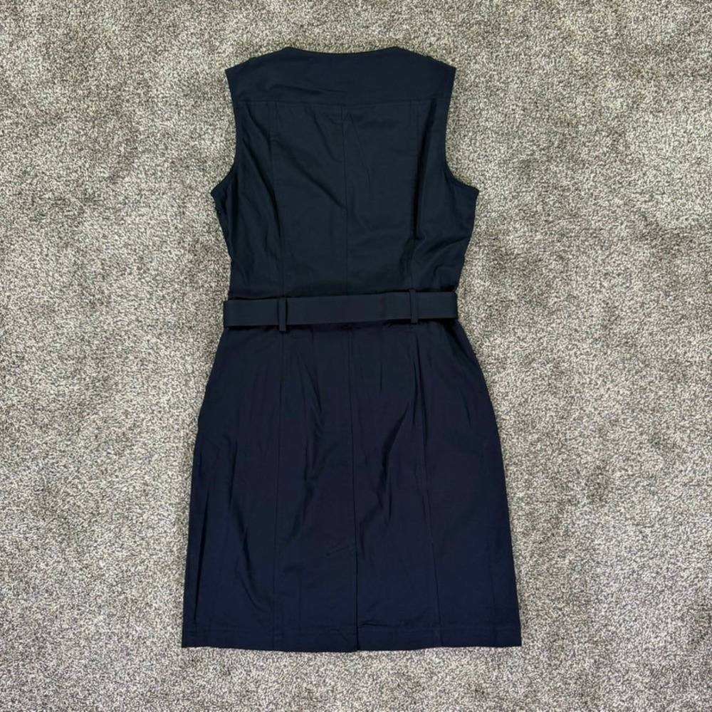 NEW Banana Republic Womens 4 Navy Utility Belted Safari Sheath Dress 947327-00 - Picture 2 of 12